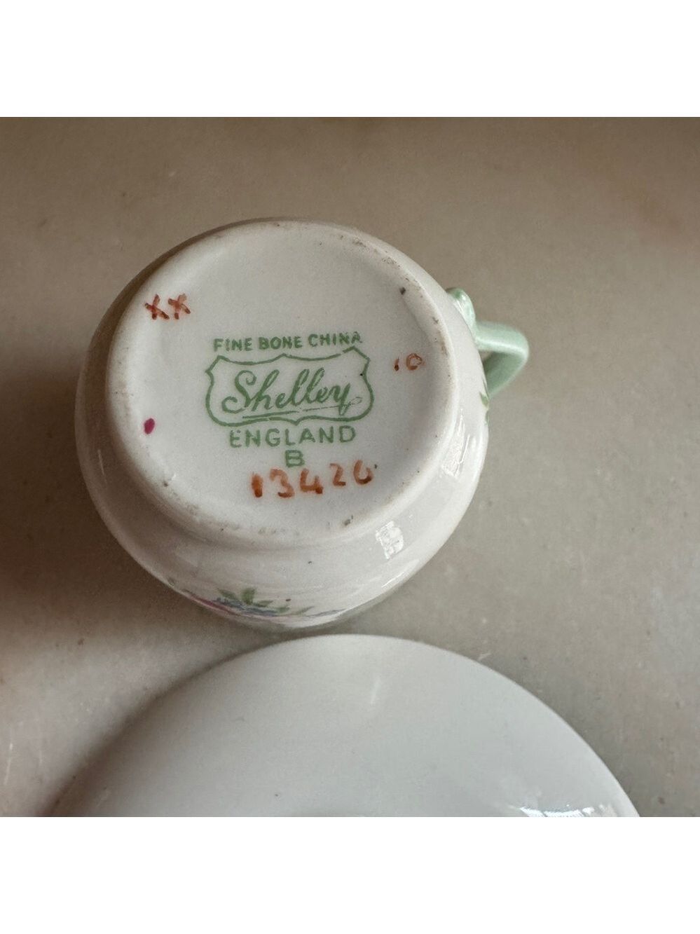☕ Vintage Shelley Miniature Tea Cup & Saucer #13426 – Best Ware - Picture 6 of 7